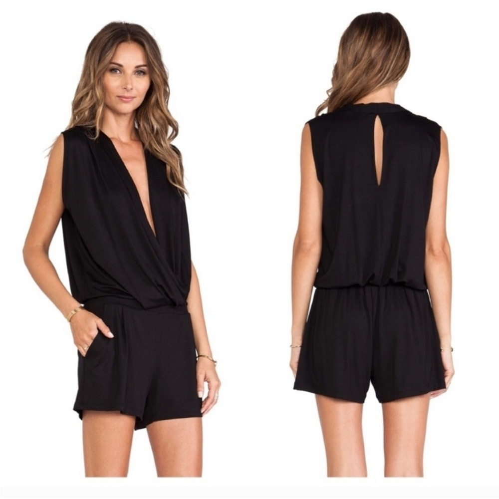 Trina Turk black Gisele jersey romper
